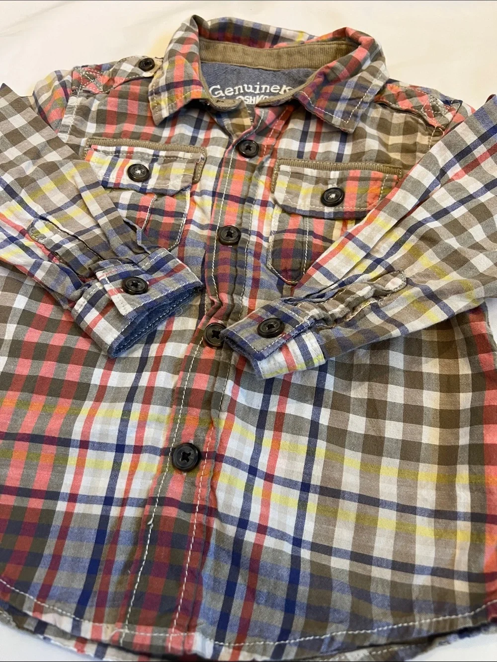 “Bundle 10/$13” OshKosh Genuine Kids 2T Plaid Button‑Front Shirt toddler boy - Picture 5 of 6
